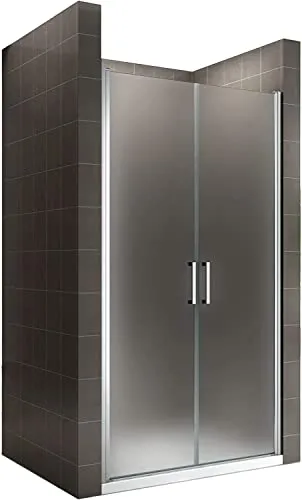 i-flair Duschtür LARA 89x185 cm - Moderne Pendeltür aus 6 mm satiniertem ESG-Glas, mit Nanobeschichtung für einfache Reinigung und flexibler Anpassung (89-92 cm) – ideal für stilvolle Badezimmer.
