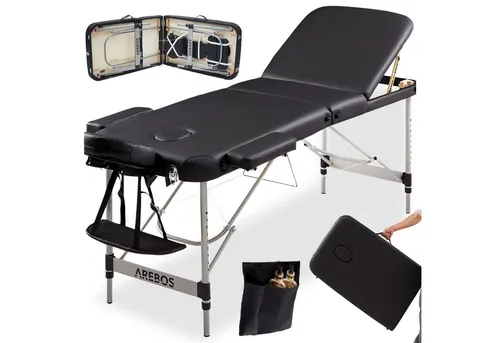 Arebos Massageliege klappbar in schwarz von AREBOS