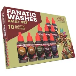 The Army Painter Warpaints Fanatic Washes Set - 10 x 18 ml - Modellbau-Farben für perfekte Schattierungen auf Wargames Miniaturen, direkt aus der Flasche anwendbar und ideal für Anfänger sowie erfahrene Maler.