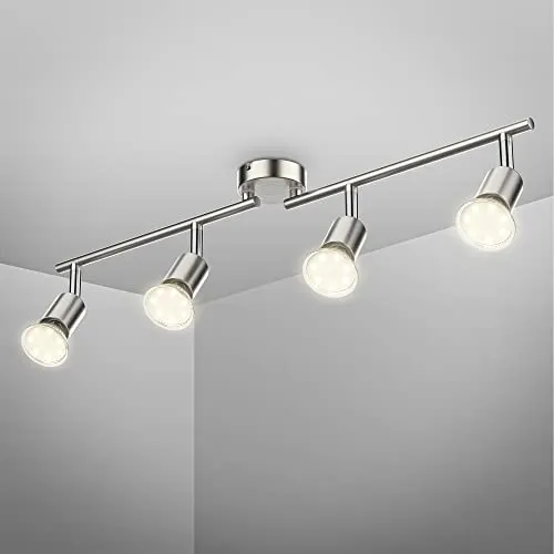 B.K.Licht Deckenlampe schwenkbar, LED, GU10 Fassung in silber von B.K.Licht