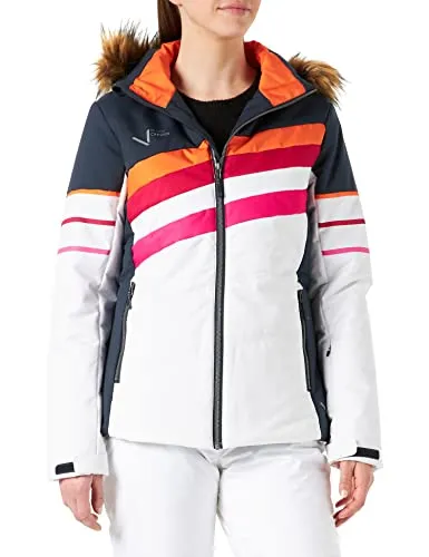 Black Crevice Damen Skijacke, Navy/weiß, 36