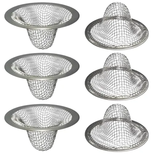 stücke Abflusssieb,Multifunktionale Waschbecken Sieb für Wäscherei, Mop Pool, Utility, Slop, RV Waschbecken, Edelstahl Abflussfilter 6
