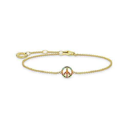 Thomas Sabo Damen Armband Peace mit bunten Steinen in gold von THOMAS SABO