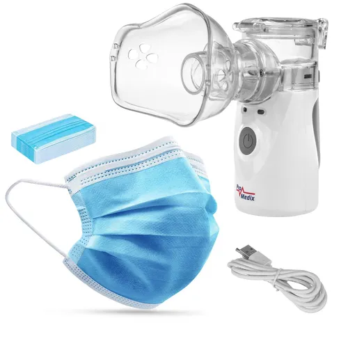 Inhalator tragbar Familie Masken Set Promedix PR-835+PR-280