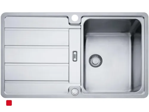 Franke Hydros HDX 214 Edelstahlspüle glatt - 127.0378.717 - Edelstahlspüle glatt, ideal für Unterschränke ab 45 cm, mit 2 Hahnlöchern und praktischer Exzenterbetätigung per Druckknopf für einfachen Zugang.