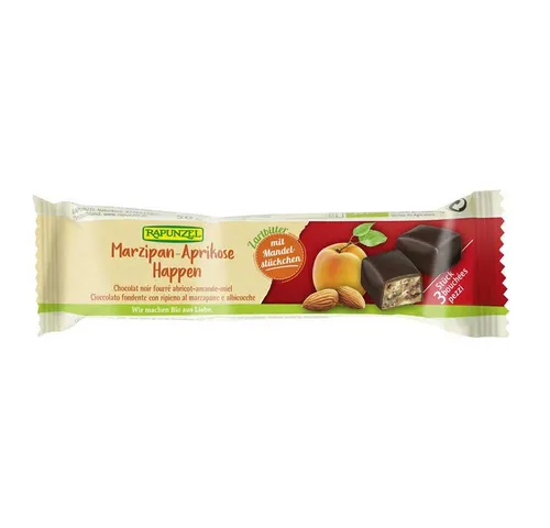 Rapunzel Süßigkeit Marzipan-Happen Aprikose Zartbitter 50g