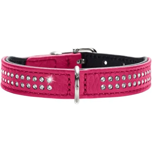HUNTER DIAMOND PETIT Halsband für kleine Hunde - Weiteres Autozubehör, aus weichem Rindnappaleder, geringes Gewicht und schicke Strasssteinchen, ideal für kleine Hunde.