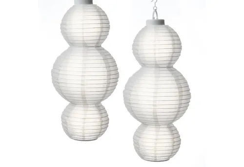 MARELIDA LED Lampion XL Solar Gartenlampion H: 60cm Party Balkon Laterne Sensor 2er Set, LED Classic, warmweiß (2100K bis 3000K)