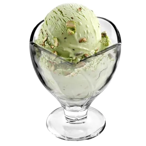 KADAX Dessertschalen mit Fuß, Eisgläser, Transparente Eisbecher, Eiscremegläser, Eisschalen, Dessertgläser für Eiscreme & Vorspeise & Desserts & Obst (Blumig 1 Stück)