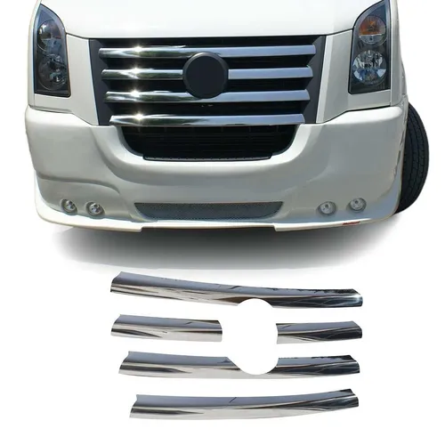 Edelstahl Kühlergrillleisten für VW Crafter 2006-2012 - Zierstreifen aus hochwertigem Chromstahl, 5-teilig, für einen eleganten Look und optimalen Schutz des Kühlergrills Ihres VW Crafter.