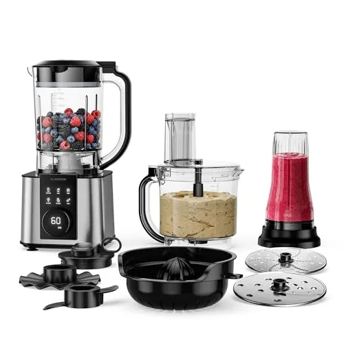 Klarstein Verosteel Multifunktions-Küchenmaschine mit Mixer – 1200 W, 2-Liter-Schüssel, 1,75-Liter-Mixer