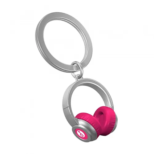 Schlüsselanhänger Headphone pink poliert von metalmorphose