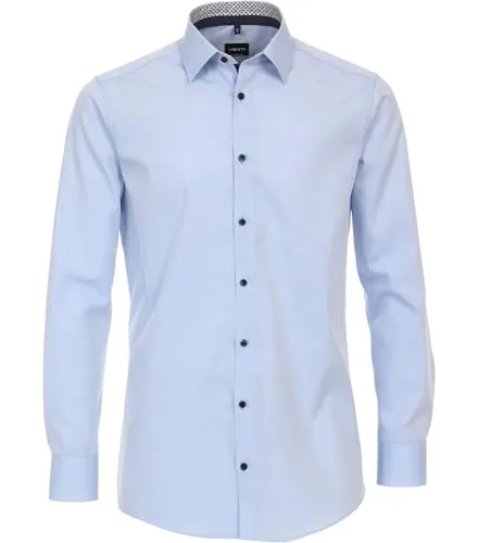 Venti Businesshemd Uni Modern Fit - Herrenhemden aus reinem Baumwollgewebe, bügelfrei und mit hohem Tragekomfort, ideal für einen modernen und eleganten Look.
