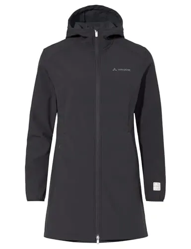 Vaude Women's Moena Softshell Parka - Wetterfester Damen-Mantel in Grau, Gr. 36 - Funktionsjacken für den Alltag - Wasserdicht, winddicht und mit Kapuze; ideal für Freizeitaktivitäten und Outdoor-Abenteuer.