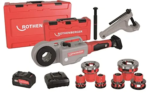 ROTHENBERGER SUPERTRONIC 2000 E Set mit Gegenhalter, Akku Li-Power 18V 4 Ah - Professionelles Rohrreinigungsset, leistungsstarker Akku mit 18V und 4 Ah für maximale Flexibilität und Effizienz in der Anwendung.