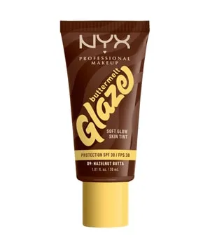 NYX Professional Makeup Buttermelt Glaze Soft Glow Skin Tint SPF 30 Flüssige Foundation 30 ml Nr. 9 - Hazelnut Butta