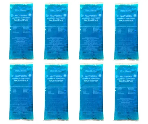 HAC24 Kalt-Warm-Kompresse Kälte Wärme Gel Kompressen Kühlpads Wärmekissen Kühlkompresse, 8-tlg., 29 x 12 cm für kalte und warme Anwendung