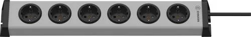 Ehmann 6fach Steckdosenleiste 0200x00062301 Grau, Schwarz - Steckdosen & Zubehör, robuste 6fach Steckdosenleiste mit erhöhtem Berührungsschutz, ideal für den Innenbereich