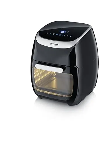 SEVERIN Heißluft Fritteuse - 11L Multi-Heißluftfritteuse mit 8 Automatikprogrammen, ideal für große Portionen wie 1 kg Pommes oder ein ganzes Hähnchen, gesund und energiesparend!