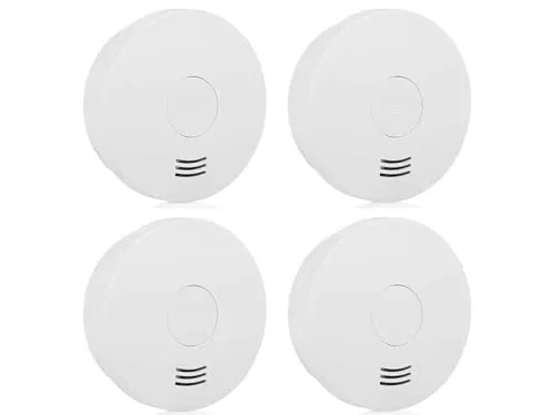 SMARTWARES Rauchmelder 4er Set – 10 Jahre Batterielebensdauer - Zertifizierter Rauchmelder mit VdS und Q-Siegel, der durch fest verbaute 10-Jahres-Batterien lästigen Batteriewechsel erspart. Ideal für Küche und Schlafzimmer dank Stummschaltfunktion bei Fehlalarm.
