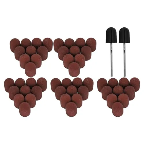 PenRux 50 Stück Schleifbänder, Professionelle Schleifbänder für Nagelbohrer, Nagelbohrer mit 2 Dornen, Körnungsfeile Sandstück-Set für Acryl-Gel-Nägel,Nagelhaut-Maniküre-Pediküre-Polierer