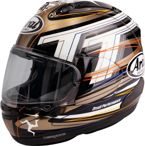 Arai RX-7V Evo Isle Of Man TT 2026 Limited Edition Helm, Größe L - Hochwertiger Motorradhelm mit verbesserter Aerodynamik und effizienter Luftansaugung. Ideal für anspruchsvolle Fahrer, die Sicherheit und Komfort schätzen. Perfekt für den professionellen Einsatz.