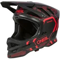 Oneal Blade Polyacrylite Strike Downhill Helm, schwarz-rot, Größe L - Fahrradhelm mit 2 Außenschalen und 3 EPS für maximale Sicherheit, ideal für Downhill-Fahrten und optimalen Luftstrom durch große Ventilationsöffnungen.