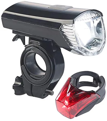 PEARL Fahrrad-Beleuchtung: Fahrrad-Akku-Front- & -Rücklicht mit Halterungen, USB-Ladung, IPX4 (Lampe, Akku-Fahrradlicht, Licht)