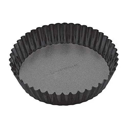 Master Class Kitchen Craft Obstkuchenform, antihaftbeschichtet, hoher Rand mit Rillen, glatter Boden, 25 x 25 x 5.5 cm, Schwarz