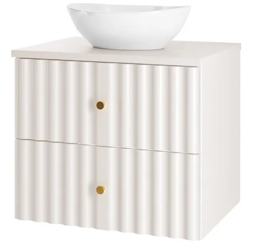 Lomadox Waschtisch AQUINO-140, Waschbeckenunterschrank Badezimmerschrank 60 cm breit modern in weiß