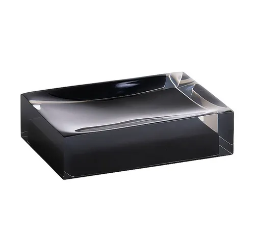 BRILLANTBAD® Seifenschale BISTA Seifenablage Polyresin Schwarz für Bad & Küche >> Freistehend, Breite: 3 cm