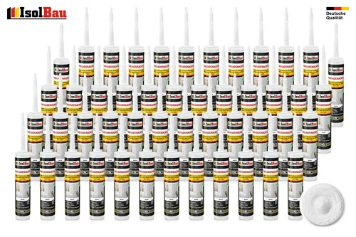 Fassadenacryl Strukturacryl Weiss 48 x 300ml - Dichtstoffe & Fugenmittel, plastoelastisch und geruchsneutral, ideal für innen und außen mit sehr guter Haftung und Alterungsbeständigkeit.