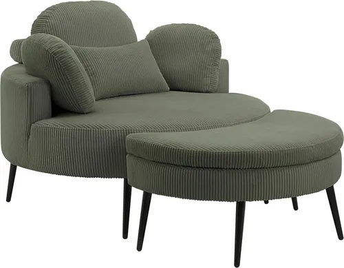 OTTO home Loveseat Riko Sessel mit Stauraumhocker, grün in grün von OTTO home