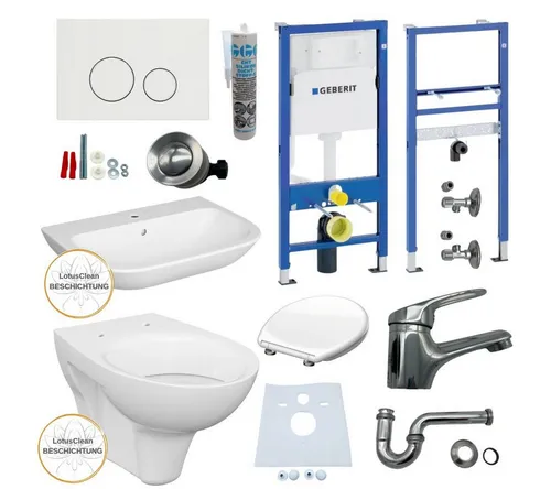 GEBERIT WC-Komplettset mit Spülkasten und Waschbecken 60 cm