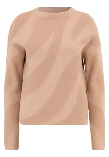 Betty & Co Damen Strickpullover mit Jacquard 38, Taupe/Taupe