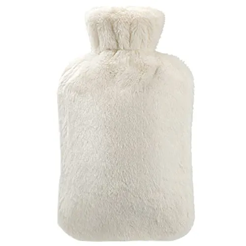 Homealexa Wärmflasche mit weichem Bezug 2L, Premium Naturkautschuk,Sicher und Langlebig Wärmeflasche für Familie