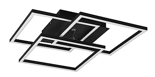 Reality Leuchten LED Deckenleuchte Mobile R62883132 - Moderne LED Deckenleuchte in Schwarz matt mit Fernbedienung, dimmbar und Farbwechsel für individuelles Lichtambiente, ideal für jedes Zuhause.