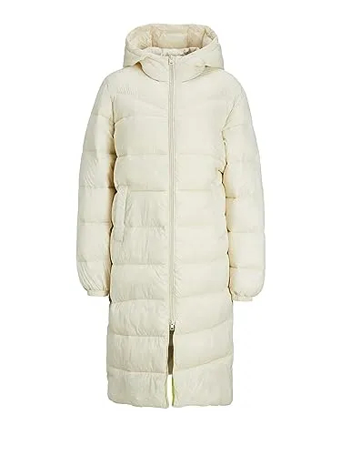 Jack Jones Damen Jxnora Lightweight Long Jacket OTW - Off White, XS, leichte Windjacke mit durchgehendem Reißverschluss und stumpfer Oberfläche
