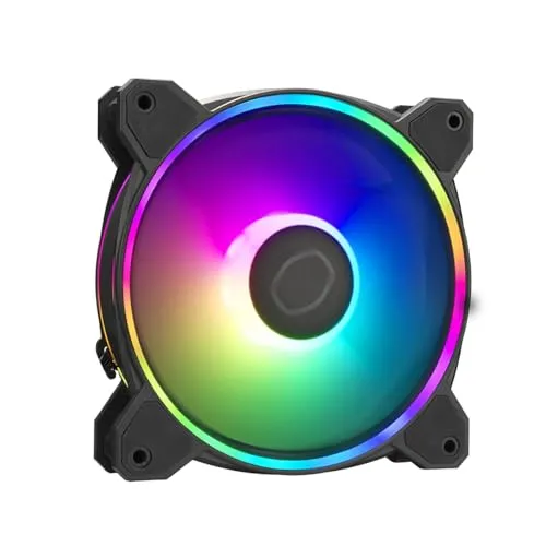 Cooler Master MasterFan MF120 Halo2 - 120 mm RGB Gehäuselüfter - Gehäuselüfter mit RGB-Beleuchtung für optimierte Kühlung und stylisches Design, ideal für Gaming-PCs.