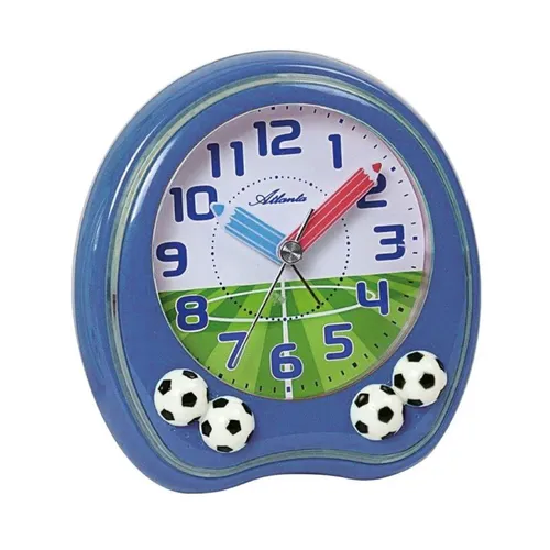Atlanta Analoger Kinderwecker blau Kunststoff Fußball Motiv in blau von Atlanta