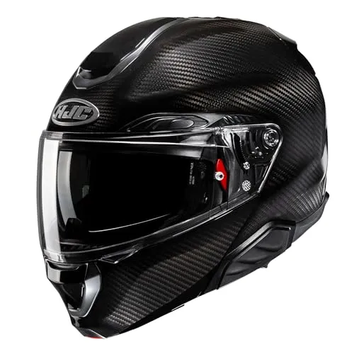 HJC RPHA 91 Carbon Solid Klapphelm, schwarz, Größe M - Motorradhelm mit innovativem Carbon-Aramid-Material für hohe Stoßfestigkeit und geringes Gewicht, ideal für sportliche Fahrer und lange Touren.