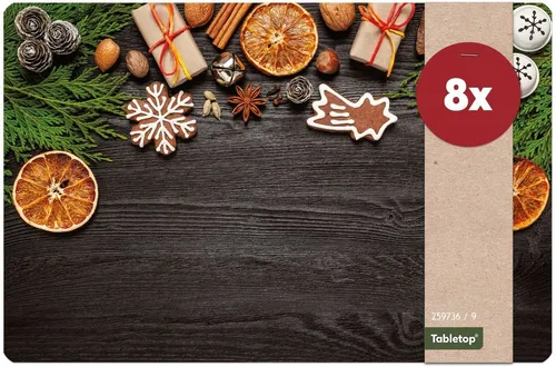 matches21 HOME & HOBBY Platzset Abwaschbare Tischsets 8er Set Weihnachten Gewürze, (8-St), Platzsets als Tisch-Untersetzer und Tisch-Deko für Esstisch Teller