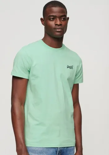 Superdry Herren Essential T-Shirt aus Bio-Baumwolle mit Logo – Hellgrün XXXL - Vielseitiges T-Shirt in schmaler Passform, ideal für jeden Anlass. Aus hochwertiger Bio-Baumwolle gefertigt, garantiert es angenehmen Tragekomfort und einen stylischen Look.