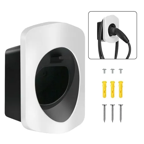 MCEVKELN Typ 2 Wandhalterung Ladekabel Wandhalter Wallbox Kabelhalter Typ 2 Steckerhalter Dock für EV Ladegerät IEC 62196-2 Holder Halterung Wallbox Zubehör - Weiß