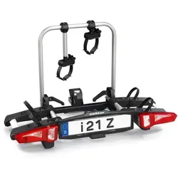 Uebler i21z Fahrradträger AHK - 90 Grad für 2 Räder, Schienenabstand 240mm und Carbonschutz für optimalen Schutz der E-Bikes
