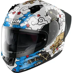 Nolan N60-6 Sport Wyvern Helm, weiss-gold, Größe 2XL - Motorradhelm mit ultraweitem Visier und Anti-Kratz-Beschichtung, bietet optimale Belüftung durch Airbooster-Technologie und hohen Komfort dank herausnehmbarem Innenteil.