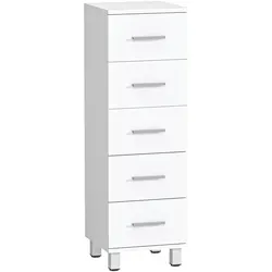 HOMCOM Schmaler Badezimmerschrank mit 5 Schubladen