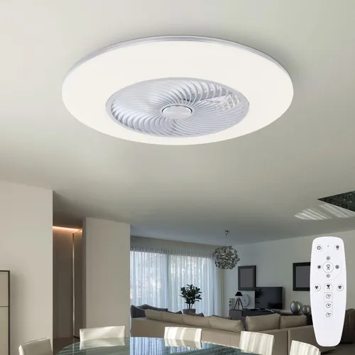 Deckenventilator mit Licht und Fernbedienung 58 cm in weiß von Globo