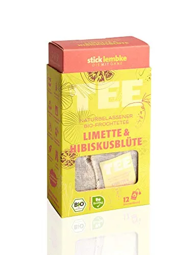 Naturbelassener Bio-Früchtetee Limette & Hibiskusblüte 12 x 2,5 g Bio