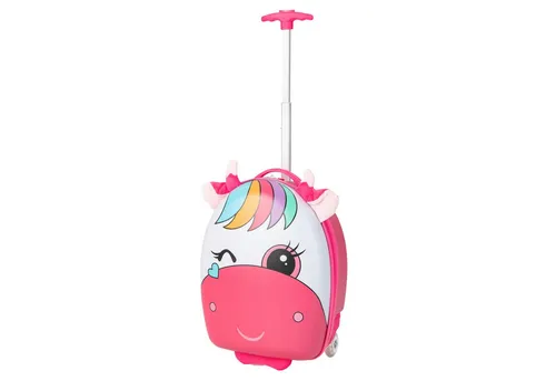 COSTWAY Kinderkoffer 16'' Kindertrolley, mit 2 LED Rädern